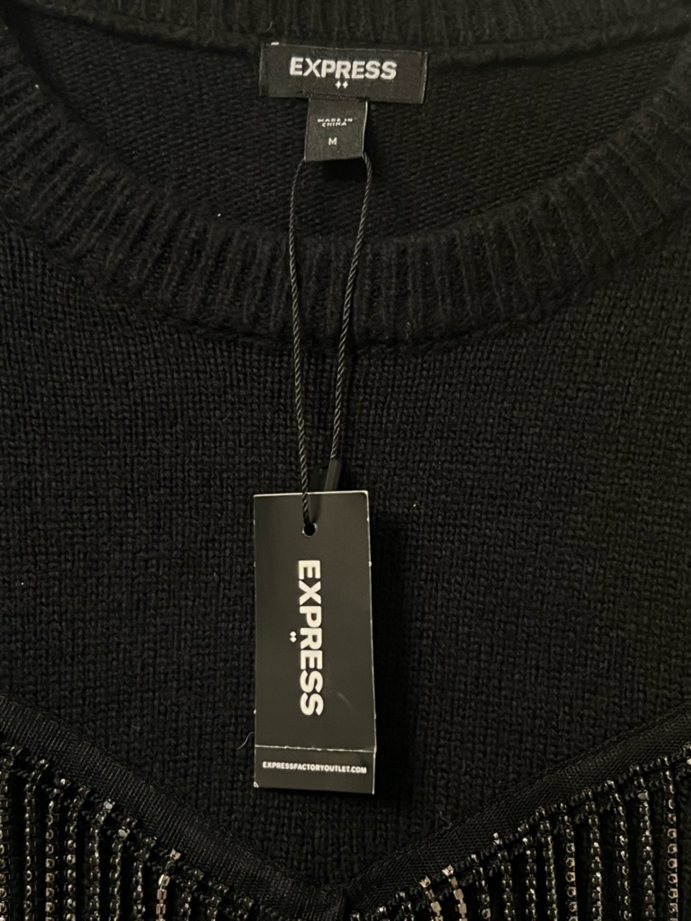 Express Fringe Rhinestone Sweatshirt - Picture 5 of 6